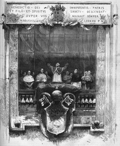 First blessing of Pope Leon XIII from the top of the inner podium of St. Peter on February 20 by French School