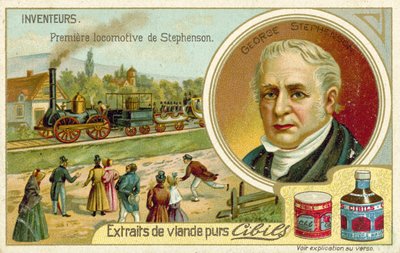 First Locomotive by Stephenson by French School