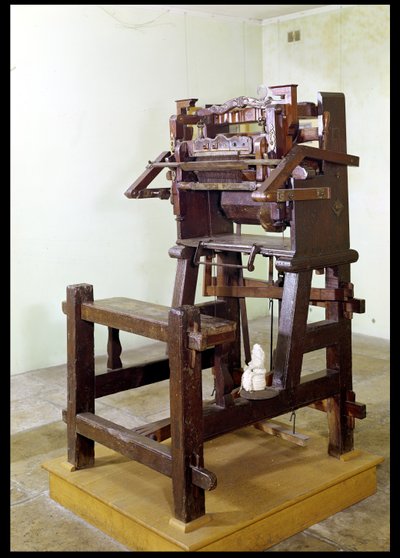 First loom for weaving stockings, 1750 by French School