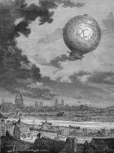 First montgolfier trip by Pilatre de Rozier and the Marquis d