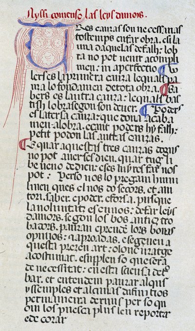First page of the manuscript of the Lois d