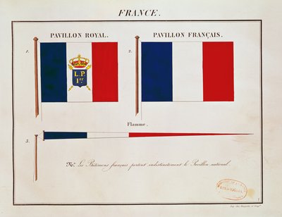 Flag of Louis-Philippe I, from Pavillons des Puissances Maritimes by French School