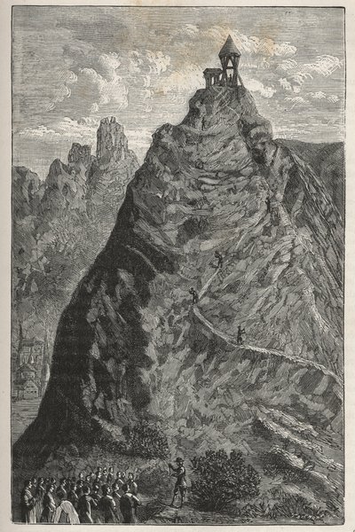 Florin Perier making experiment of Torricelli at summit of the Puy de Dome, September 19 by French School