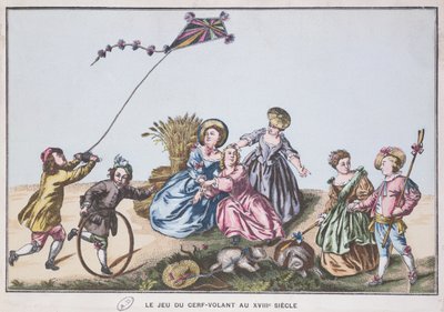 Flying a kite in the 18th century by French School