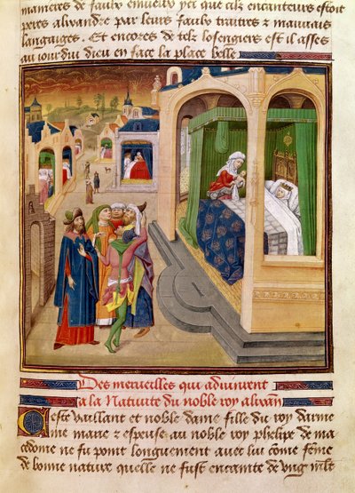The Wonders that Happened at the Birth of Alexander the Great (356-323 BC) illustration from a book by Jean Wauquelin, from the Histoire du Grand Alexandre 1460 by French School