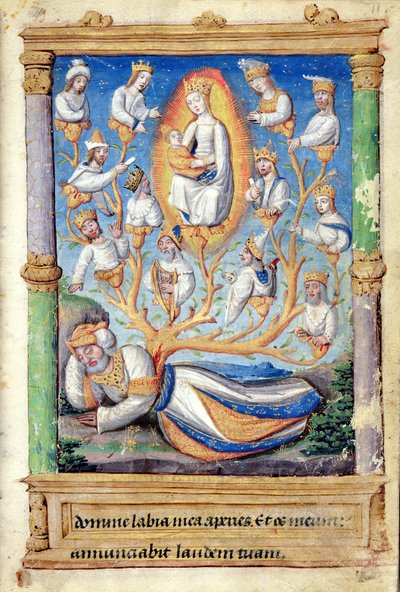 The Tree of Jesse, from Heures a lUsage de Rome (fol.11r) by French School