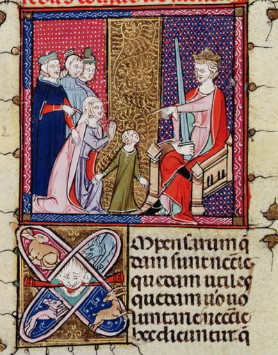A Child and her Mother Appearing Before a Judge, from Justiniani in Fortiatum by French School