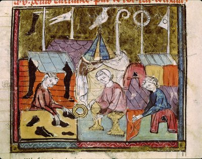 Merchants at the Lendit Fair near St. Denis, from the Grandes Chroniques de France by French School