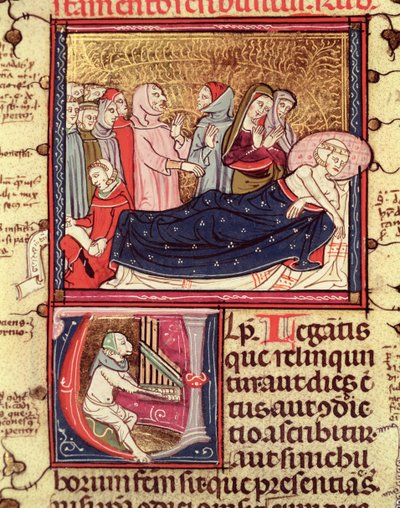 A Dying Man Dictating his Will, from Justiniani in Fortiatum by French School