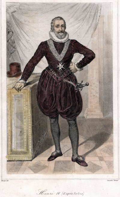 Foot portrait of Henri IV (1553 - 1610) with a sword. by French School
