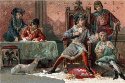 For distraction, King Charles VI of France (1368-1422) used to play cards. by French School