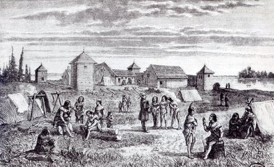 Fort Youkon, a Hudson Bay Company Trading Station by French School