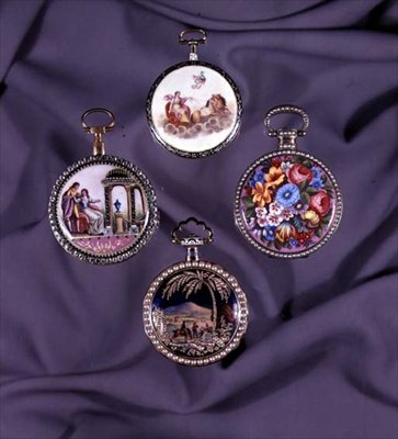 Four Jewelled and Enamelled Watch Cases, Late 18th Century by French School