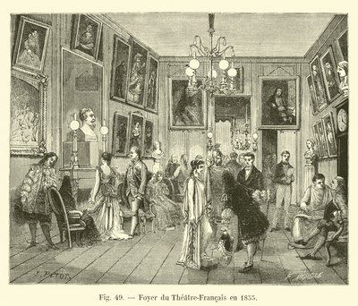 Foyer of the Theatre-Francais in 1855 by French School