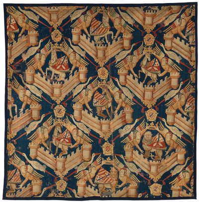 Fragment of a Heraldic Tapestry Depicting the Arms of Beaufort, Turenne and Comminges, Made in Paris or Arras by French School
