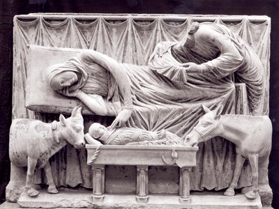 Fragment of the rood-screen depicting the Nativity, from the Crypt by French School