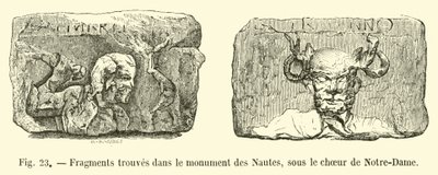 Fragments Found in the Monument of the Nautes, Under the Choir of Notre-Dame by French School