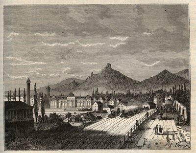 Banks of the Zorn, the old Chateau du Haut Barr built on the rocks - engraving in “France illustree: geography, history, statistical administration” by V.A. Malt-Brown. 1884 by French School