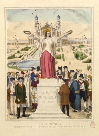 France Crowning the Arts and Industry with Laurel Wreaths at the Exposition Universelle of 1878 in Paris by French School