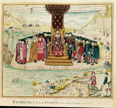 Francis I surrounded by his court, c.1630 by French School