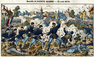 Franco-Prussian War - Battle of Sainte-Barbe (Battle of Noisseville) August 31 by French School