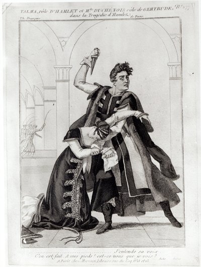 Francois-Joseph Talma as Hamlet and Mademoiselle Duchenois as Gertrude, in Shakespeare