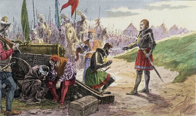 Francois 1st, weapon Chevalier by Bayard, in Marignan - Illustration 19th century by French School