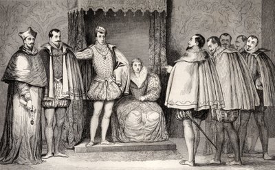 Francois II tells the parliamentary deputies that the Duke of Guise and the Cardinal will govern the State, from 