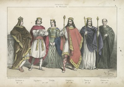 Frankish Kings and Queens of the Merovingian Dynasty by French School