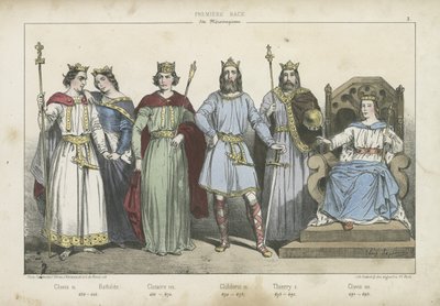 Frankish Kings and Queens of the Merovingian Dynasty by French School