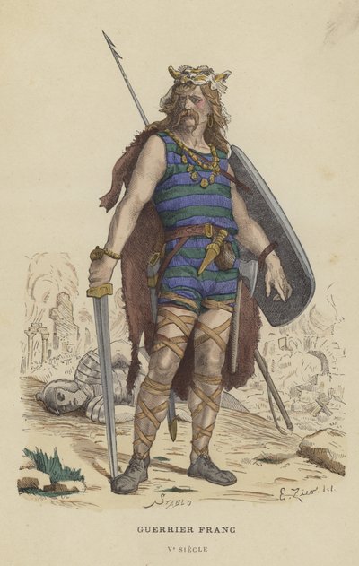 Frankish warrior, 5th Century by French School