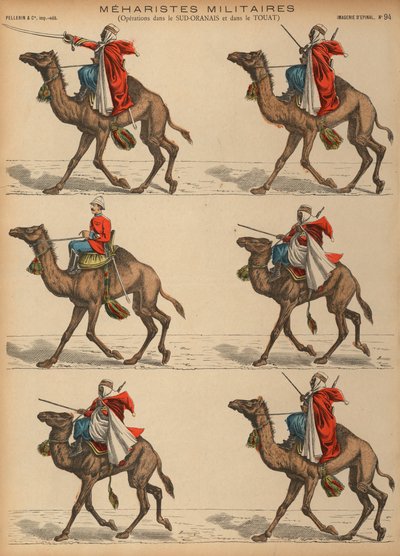 French Army Meharistes (Camel Cavalry) in Algeria by French School
