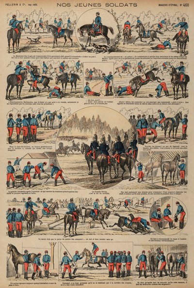 French Army Cavalry Cadets in Training by French School