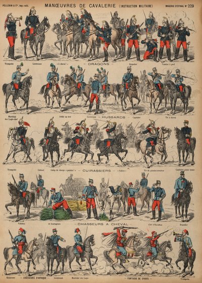 French Army cavalry manoeuvres by French School