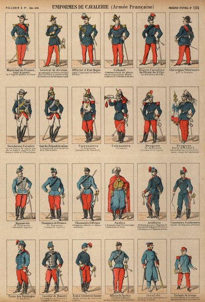 French Army Cavalry Uniforms by French School
