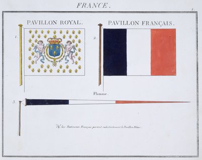 French Flags, from a French book of Flags, c.1819 by French School