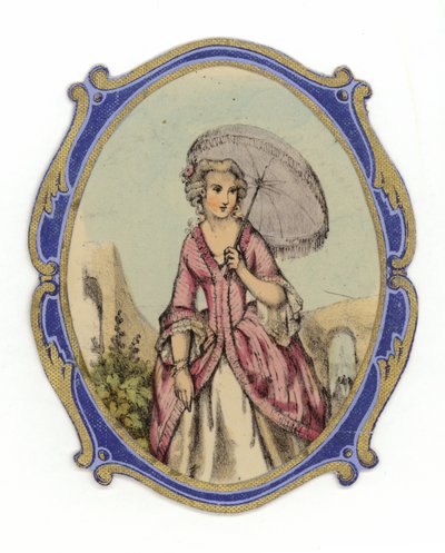 French Lady with parasol by French School