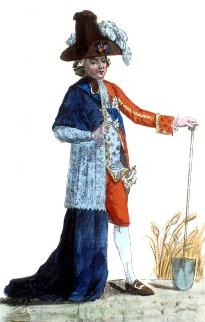French Revolution: A man wearing part of the dress... French School by French School