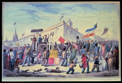An Anti-Religious Masquerade in November 1793 by French School