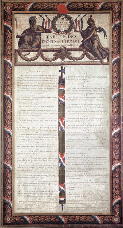 French Revolution: Declaration of Human and Citizen Rights by French School