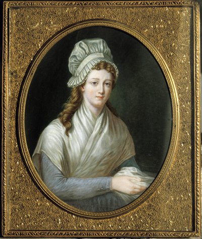 French Revolution: Portrait of Charlotte Corday (1768 - 1793). Anonymous French painting by French School