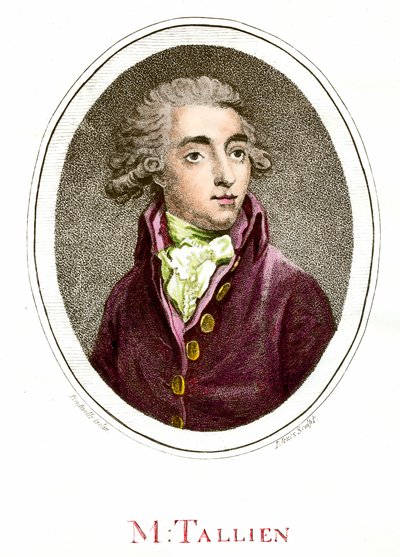 French Revolution: Portrait of Jean Lambert Tallian, French Revolutionary. Engraving of the 18th century. Private collection by French School