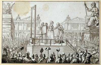 French Revolution: Queen Marie-Antoinette (1755-1793) on the Scaffold in October 1793 (detail) by French School
