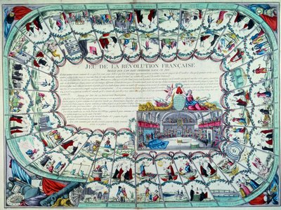 French Revolution: game of the goose presenting the major stages of the revolution and a view of the National Assembly. End of the 18th century. Paris, B.N. by French School