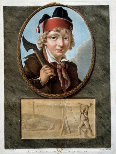 French Revolution: portrait of the young Joseph Agricol Viala by French School