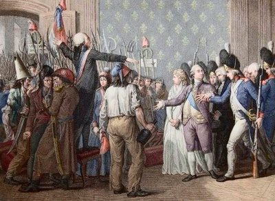 French Revolution: the March on the Tuileries, 20 June 1792 - French Revolution - Attack on the Palais des Tuileries, 20 June 1792 - The day of 20 June 1792 at the Chateau des Tuileries. King Louis XVI presents himself before the people and heats the red c by French School