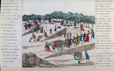 French Revolution: the workers of the Champs de Mars in 1789 in Paris. Paris, Musee Carnavalet by French School