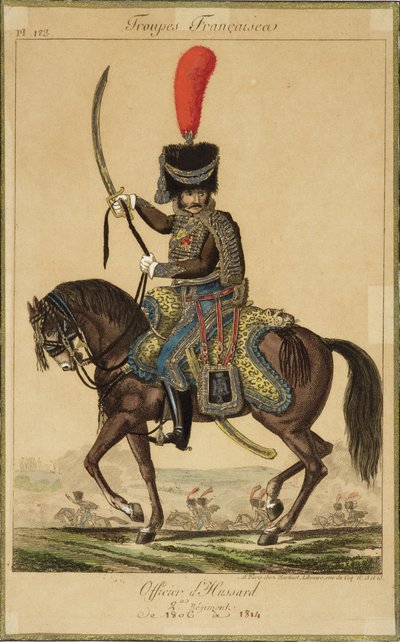 French Troops: An Officer of the Hussars, from 1806 to 1814, published by Martinet Libraire, Paris by French School