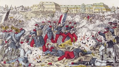 French Troops Encircled by the Prussian Army at the Battle of Sedan, 31st August 1870 by French School