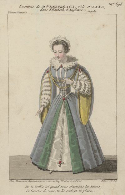 French actress Louise Allan-Despreaux in the role of Anna in Elisabeth d